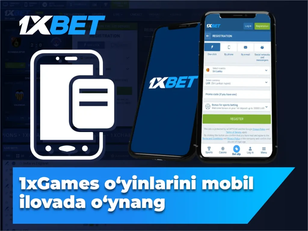 1xGames o‘yinlarini mobil ilovada o‘ynang
